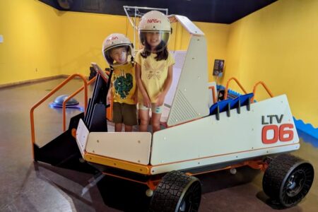 Kids at CMoR Moon to Mars exhibit