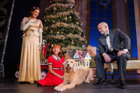 Julia Nicole Hunter, Rainier (Rainey) Treviño, Georgie and Christopher Swan in the North American Tour of ANNIE. Photo by Evan Zimmerman for MurphyMade smaller version