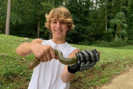 boy with eel