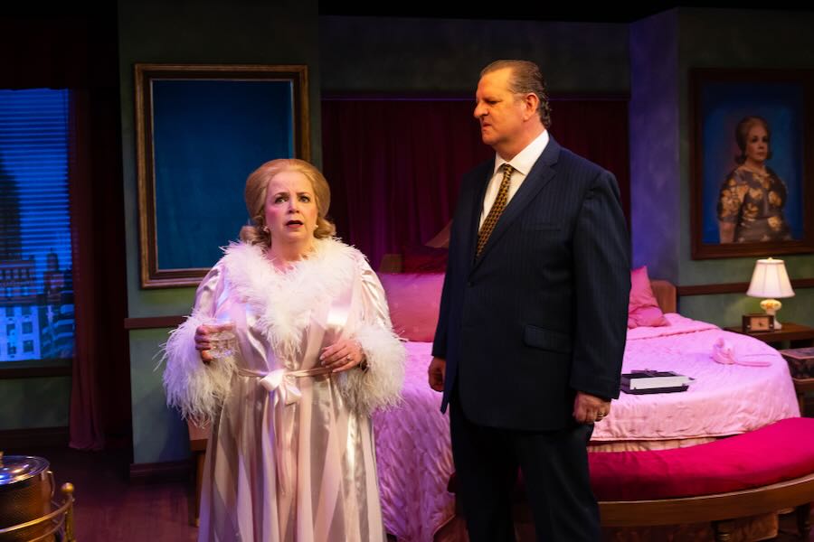 Debra Wagoner and Joe Pabst in Virginia Rep’s “Martha Mitchell Calling” [Aaron Sutton photo]