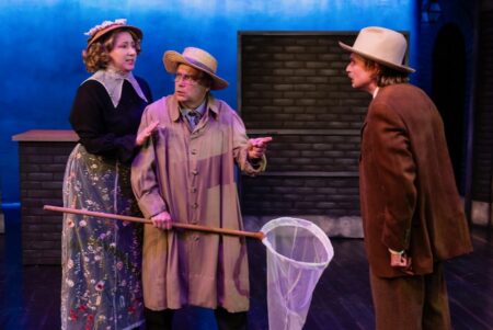 Irene Kuykendall, Scott Jones and Joel White in Ken Ludwig's Baskerville: A Sherlock Holmes Mystery from Virginia Rep