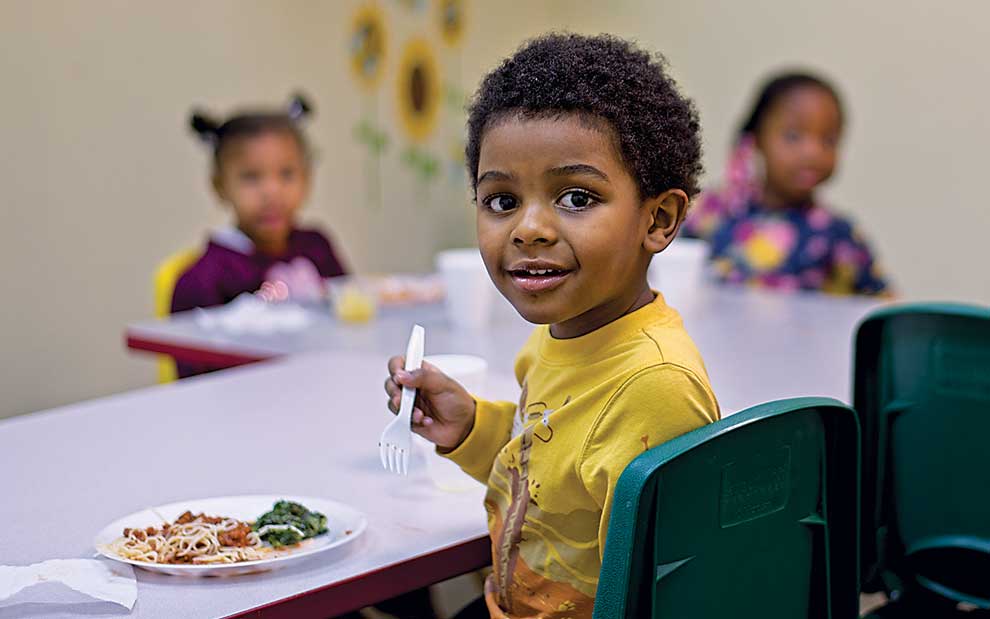 students having lunch