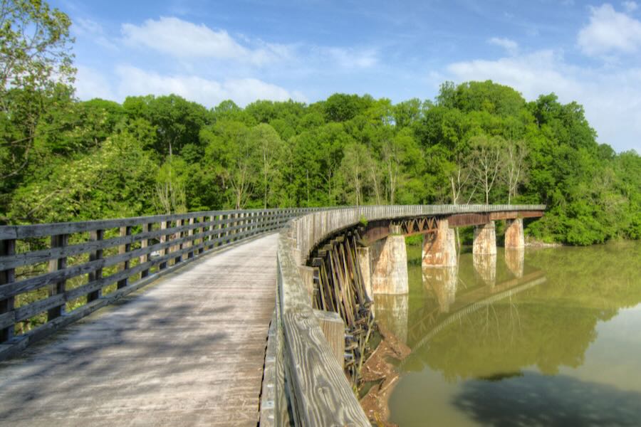 Mile 8.1 on the Virginia Creeper Trail near Abingdon, VA