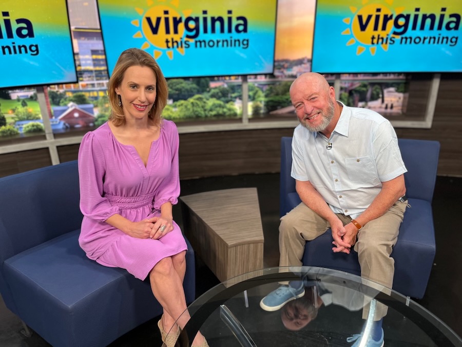 Amy Lacey and Bil Bevins on the set of Virginia This Morning