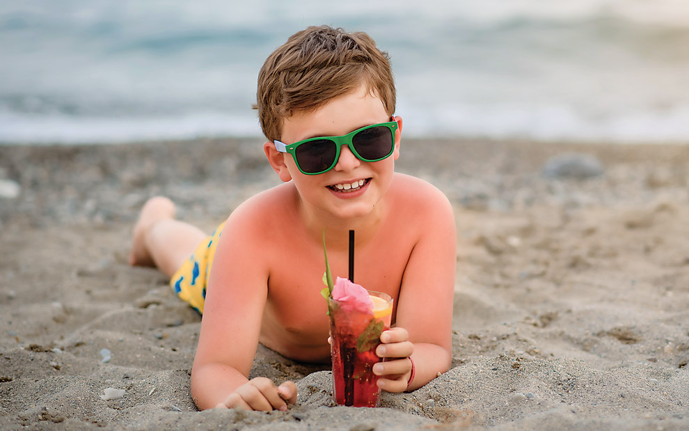 boy with sunburn