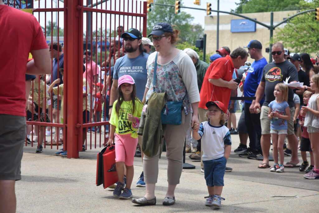 Family at The Diamond - attending Flying Squirrels game