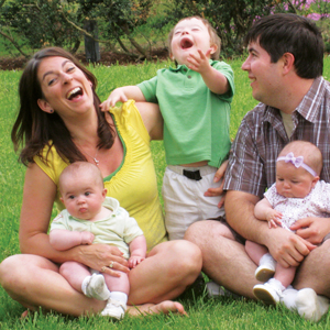 Family of five - parents and three young kids