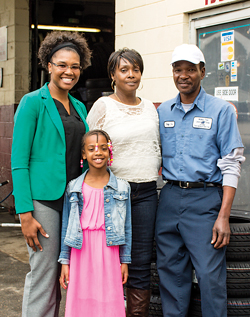 LaChelle with her daughter, Destiny, says her parents, Debra and Ray Waller, always encouraged her to go for her goals.