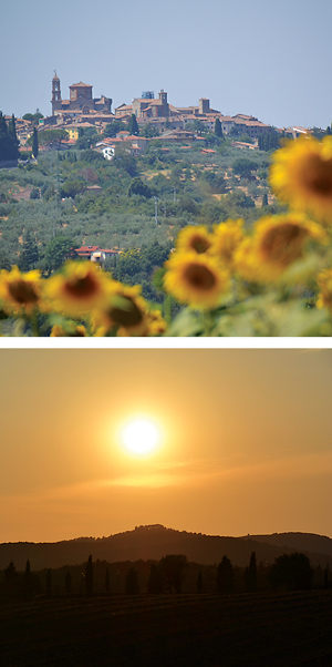 Breathtaking from afar, Cortona sits on top of a hill, nearly 2,000 feet above sea level, and is enclosed by stone walls.