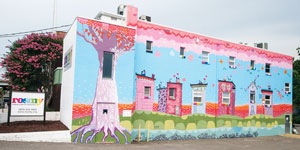 The ROSMY building on Westwood Avenue was painted by ROSMY youth in 2013 in collaboration with the team at ART 180. The organization offers weekly support groups, drop-in hours at the youth center, and more for LGBTQ youth.