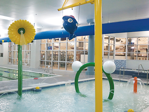 American Family Fitness at Virginia Center Commons has an adorable activity pool for the kiddos – including a tall spurting flower.