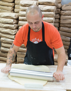 From the beginning, the Sugar Shack patriarch has enjoyed “rolling out the dough, making the glazes.” 