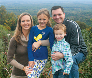 Kelly and David Connors, with Adeline and Matthew