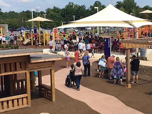 At ARCpark in Northside, families have fully accessible outdoor play spaces designed for kids of all abilities to socialize and play freely and safely.