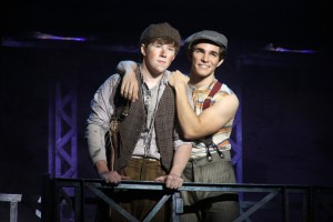 Zachary Sayle as Crutchie; Joey Barreiro as Jack Kelly.