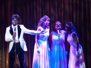 “Dreamgirls” is loosely based on the rise-to-stardom story of Diana Ross and The Supremes. (D. Jerome Wells, Zuri Washington, Desirée Roots, and Felicia Curry. Photo by Aaron Sutten)